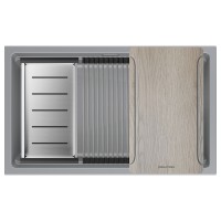Мойка LUMI-MULTI SINK 74 UNI, IT-GRANIT, LU-MULTI 74-GRM, серый металлик, 740х450, Paulmark