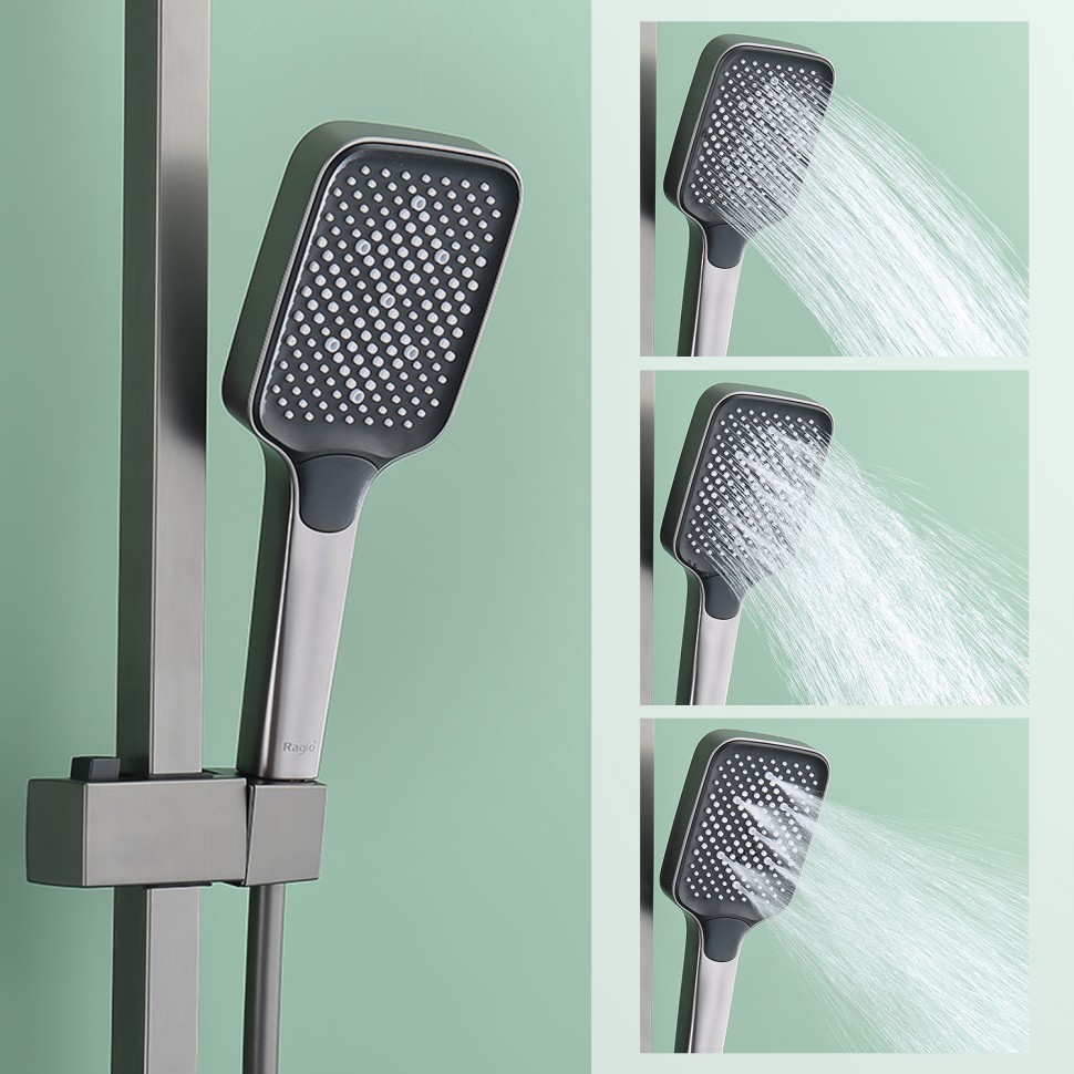 Душевая система Raglo для ванны и душа, графит