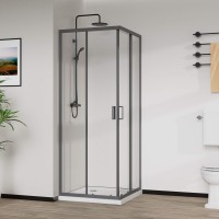 Душевой уголок City VSS-5CT8010CLGM, 1000*800, вороненая сталь, стекло прозрачное