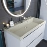 Раковина для ванной 90 см, Uperwood Classic Quartz, кварцевая, бежевая матовая, лён