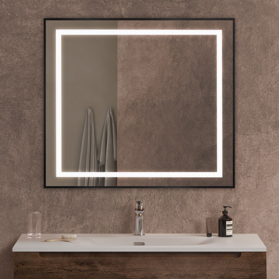 Зеркало BelBagno SPC-KRAFT-900-800-SENS-NERO