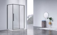 Душевой уголок Slim-N VSR-4SN9012CLB, 1200*900, черный, стекло прозрачное