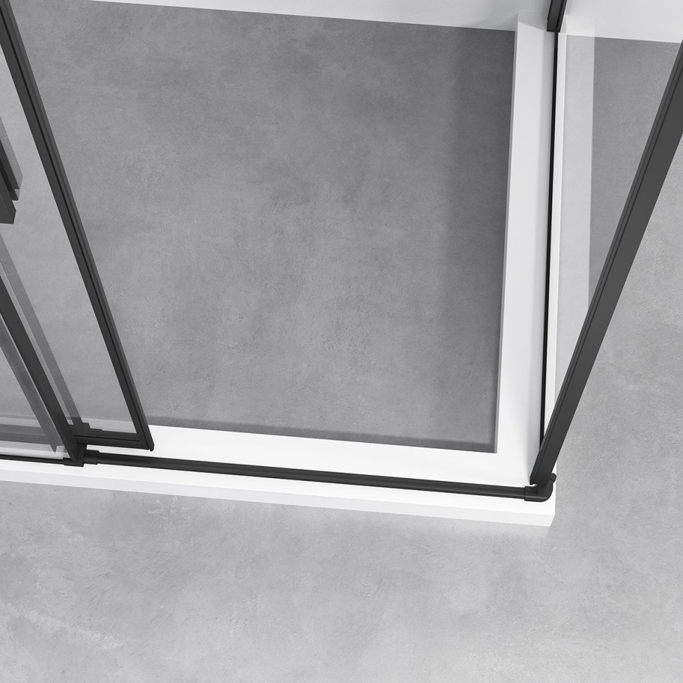 Душевой уголок Slim-N VSR-4SN9012CLB, 1200*900, черный, стекло прозрачное