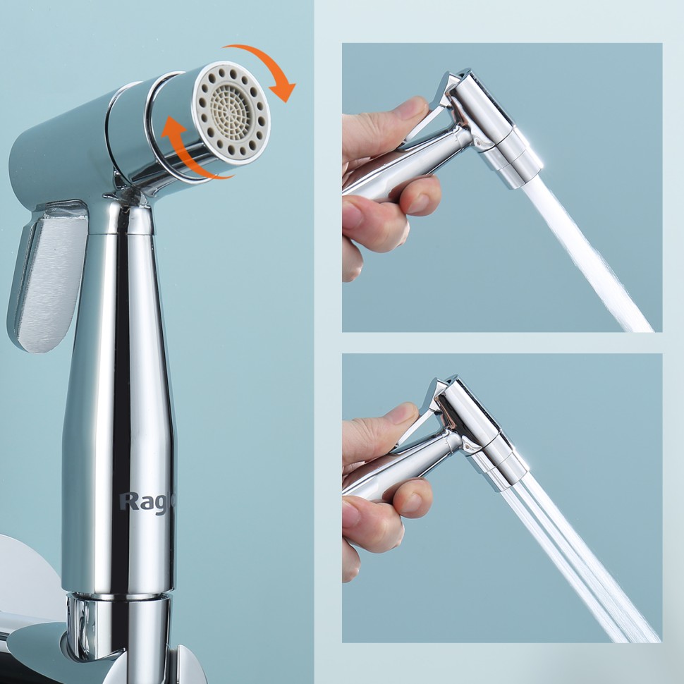 Смеситель Raglo встраиваемый с гигиеническим душем R20.52 Хром