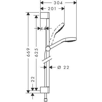 Душевой гарнитур Hansgrohe Croma Select E 26584400 хром