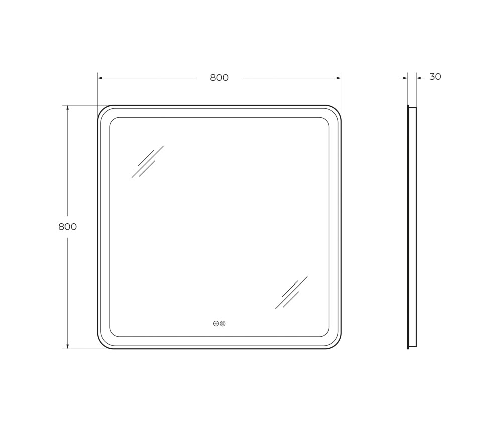 Зеркало с функцией памяти CEZARES CZR-SPC-MC-800-800-RGB-TCH