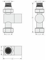 Вентиль прямой под шестигранник (G 1/2" НР х G 3/4" НГ)