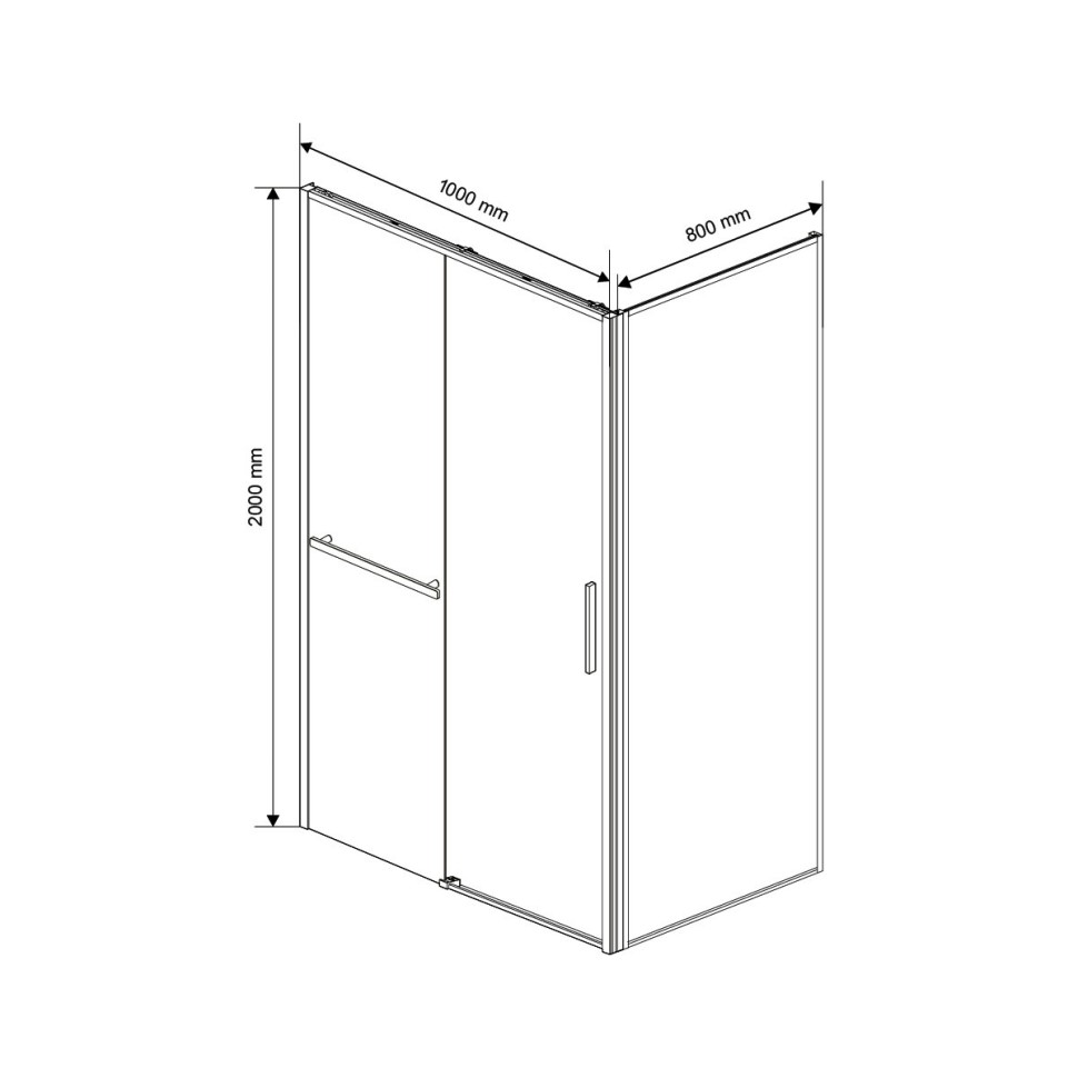 Душевой уголок Слим Софт (Слим Софт (Slim Soft)) VSR-1SS8010CLGM, 1000*800, вороненая сталь, стекло прозрачное