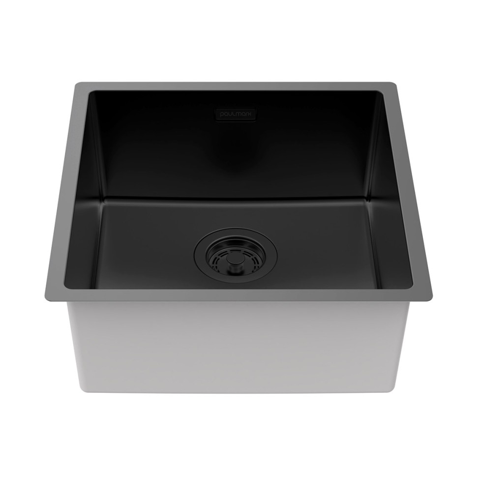 Мойка LASSAN 44 UNI, нерж. сталь, LA44-MBN, матовый черный NANO-PVD, 440х440мм, Paulmark
