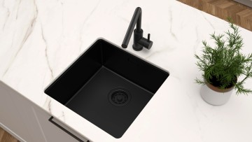 Мойка LASSAN 44 UNI, нерж. сталь, LA44-MBN, матовый черный NANO-PVD, 440х440мм, Paulmark