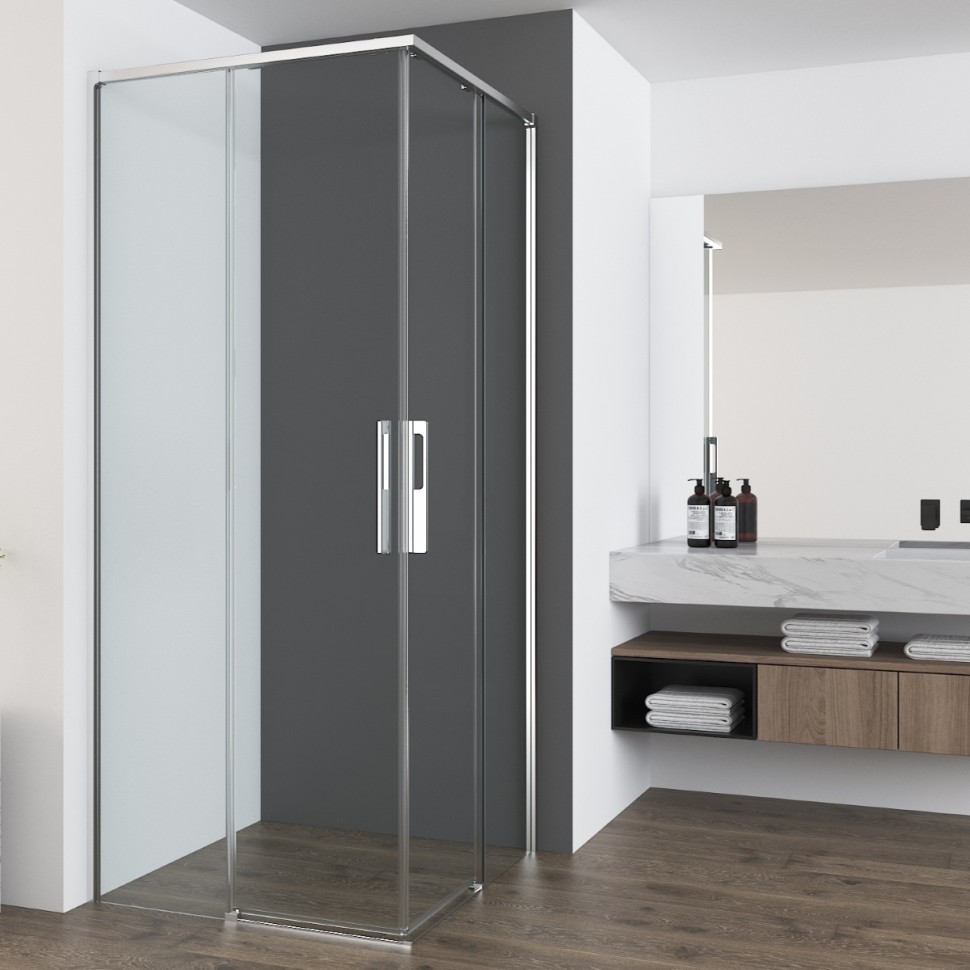 Душевой уголок Ultima VSS-7UL8080CL, 800*800, хром, стекло прозрачное