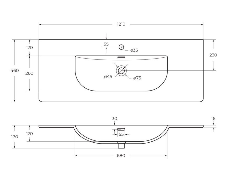 Керамическая раковина BelBagno BB-8099-120