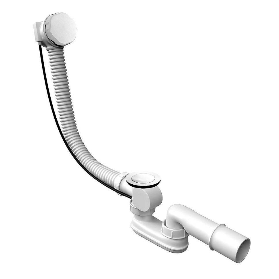 Слив-перелив, полуавтомат OTTIMO 60 см, Белый матовый