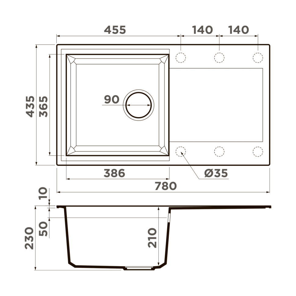 Кухонная мойка Omoikiri Sakaime 78-BL Tetogranit/черный