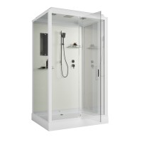 Душевая кабина Niagara Standart ST120/90/15Q (120х90х215) прямоугольник,поддон 15см,распашная,проф.белый,3 места