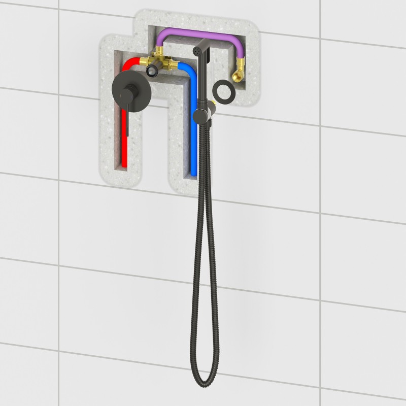 Смеситель встроенный с гигиеническим душем Timo Saona 2389/13SM никель