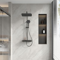 Душевая стойка FOSSA, чёрный матовый