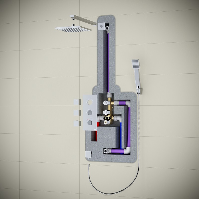 Душевая система встроенная с термостатом Timo Tetra-thermo SX-0179/00SM хром
