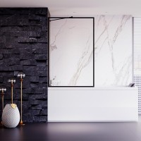 Шторка на ванну Veconi Palau PL-85B, 900x1500, хром, стекло прозрачное New