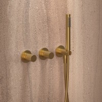 Душевой комплект Аура (Aura) VSFW-6AU1BG встраиваемый, 2 режима, 30см S304 верх душ, браш.золото