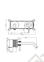 Смеситель для раковины MILLEAU Tissage ML0322KLB-CR с монтажным блоком (встройка), Хром