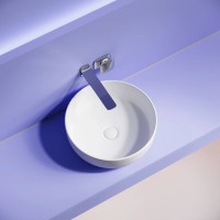 Раковина накладная Taycan, круглая, диаметр 375 мм, высота 140 мм, белая матовая