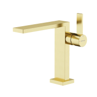 Смеситель для раковины SANCOS Linn, брашированное золото, PVD покрытие, арт. SC9019BG