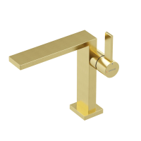 Смеситель для раковины SANCOS Linn, брашированное золото, PVD покрытие, арт. SC9019BG