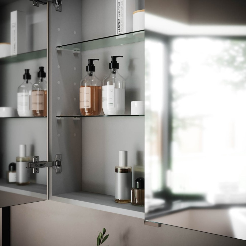 Зеркальный шкаф для ванной комнаты SANCOS Hilton 800x148х740 мм, с LED подсветкой,арт. Z800