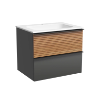 Тумба подвесная SANCOS Delta 590х445х500, c двумя ящиками оснащенными доводчиками, дуб красный/графит , арт. DL60GR