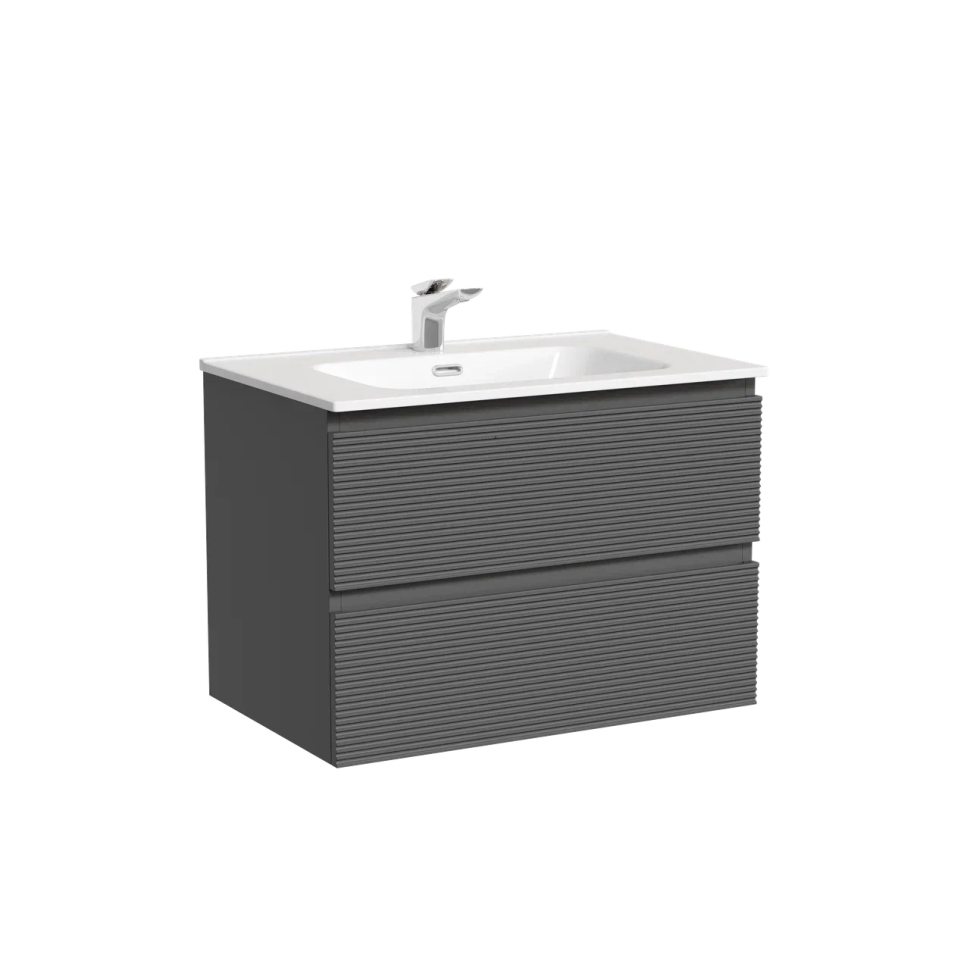 Тумба подвесная SANCOS Folk 690х445х500, c двумя ящиками оснащенными доводчиками, Grey soft, арт.FL70GS