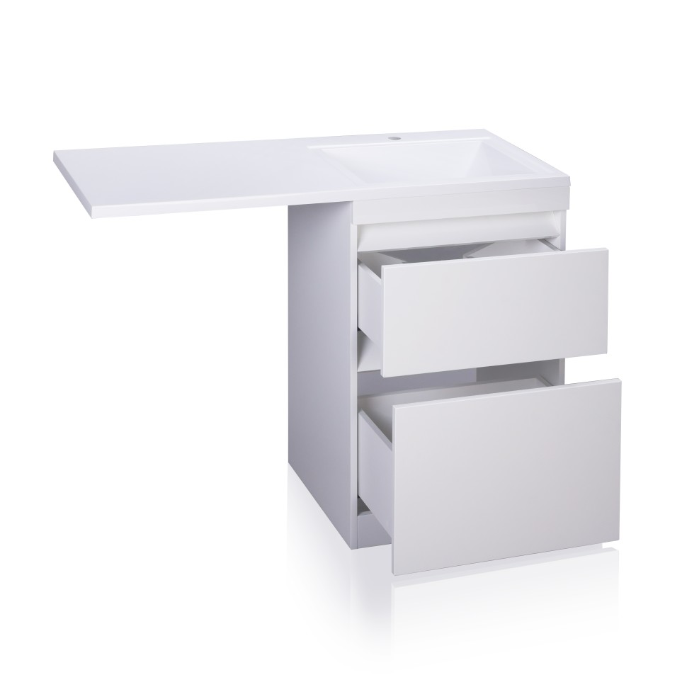Тумба напольная STYLELINE "Даллас 120", Люкс белая, PLUS с раковиной ESTETUS Даллас 1200*480 левый