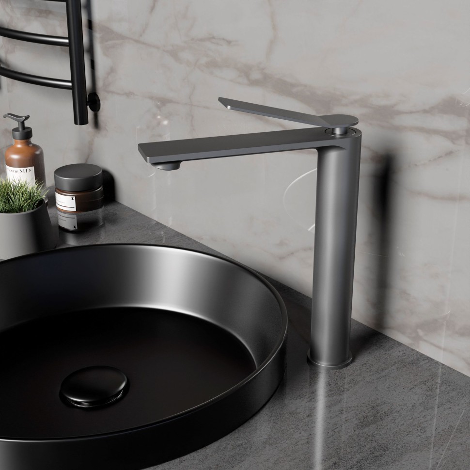 Смеситель для раковины Verse VBF-2VE2GM однорычажный, вороненая сталь