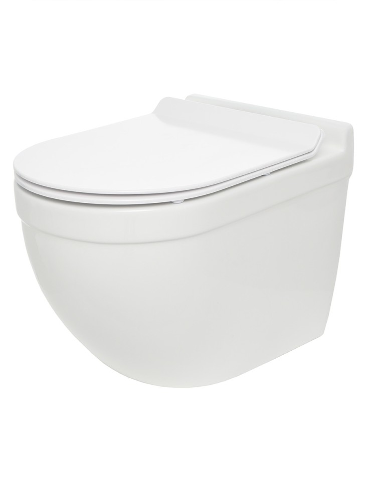 AQM2010 Унитаз подвесной сиденье SoftClose, технология смыва QUIET, скрытый крепеж. 520х360х410