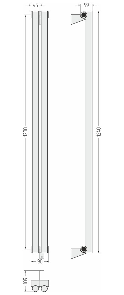 Эстет-1 1200х90 2 секции