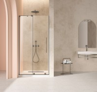 Душевая дверь Волк-Ин (Walk-In) VDS-4WSL120CLGM-L, 1200, вороненая сталь, стекло прозрачное, левая