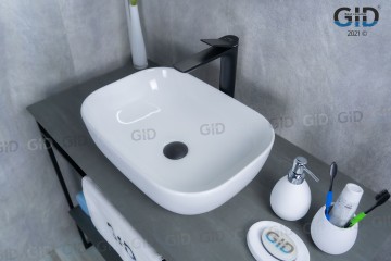 Раковина Gid D1333 51183 накладная белая 46x32.5x13.5