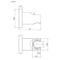 AQM8722MB Siena Держатель ручного душа, латунный, черный матовый