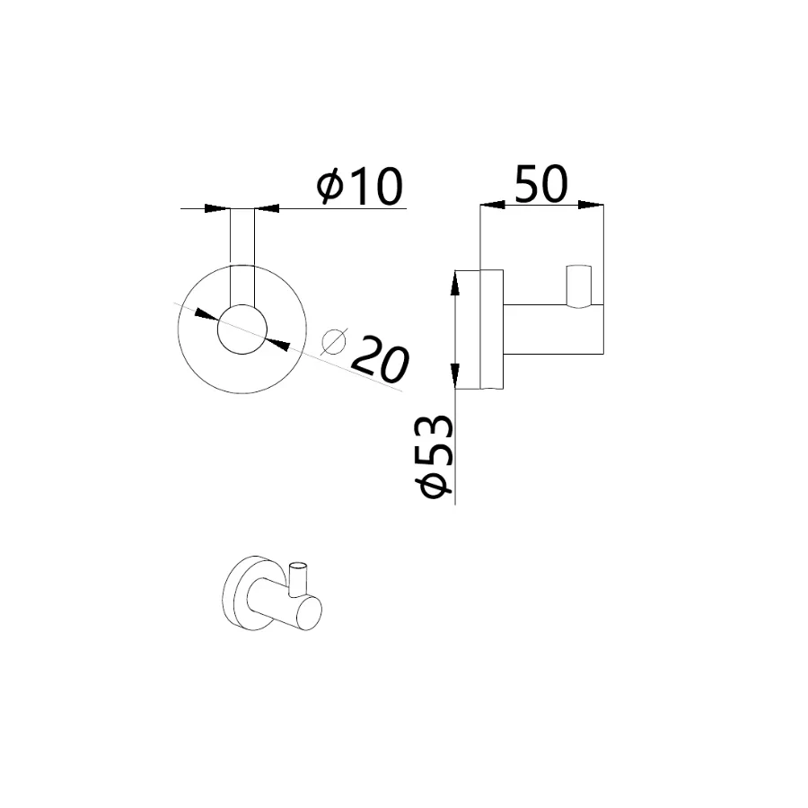AQM7201MB Trento Крючок, черный матовый