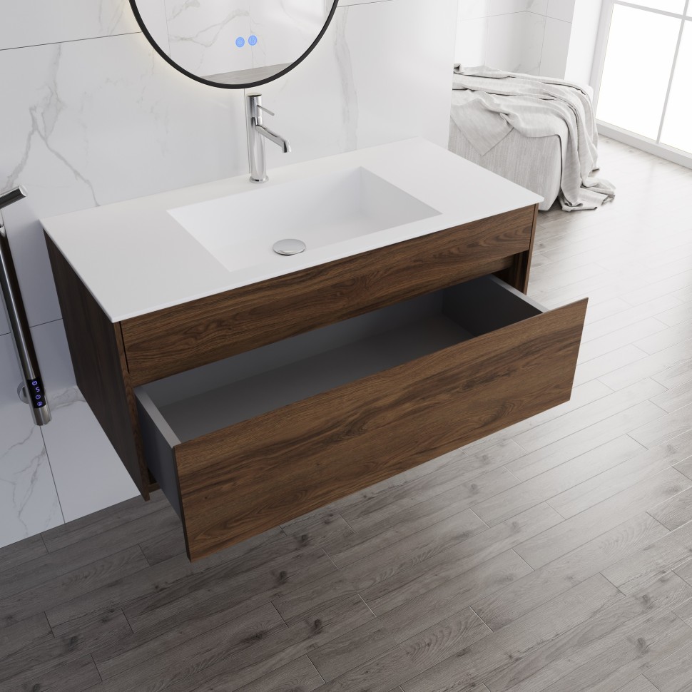 База под раковину Vincea  Chiara 1000 подвесная, 1 выкатной ящик soft-close, C.Oak