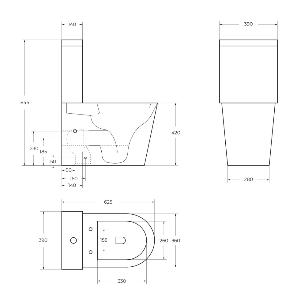 Чаша унитаза безободкового со смывом TORNADO с сиденьем BelBagno FLAY-TOR BB2149CP-TOR/SC