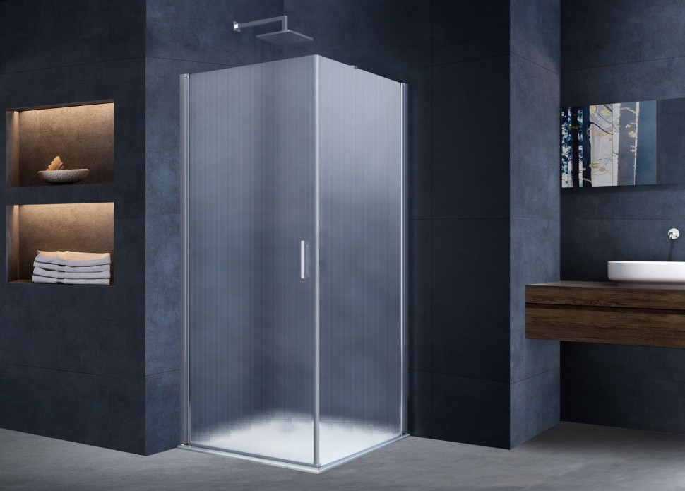 Душевой уголок Alpha VSR-3ALP9095MT, 950*900, хром, стекло текстурное