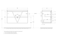 База под раковину подвесная BelBagno VITTORIA-1000-2C-SO-BL Bianco Lucido