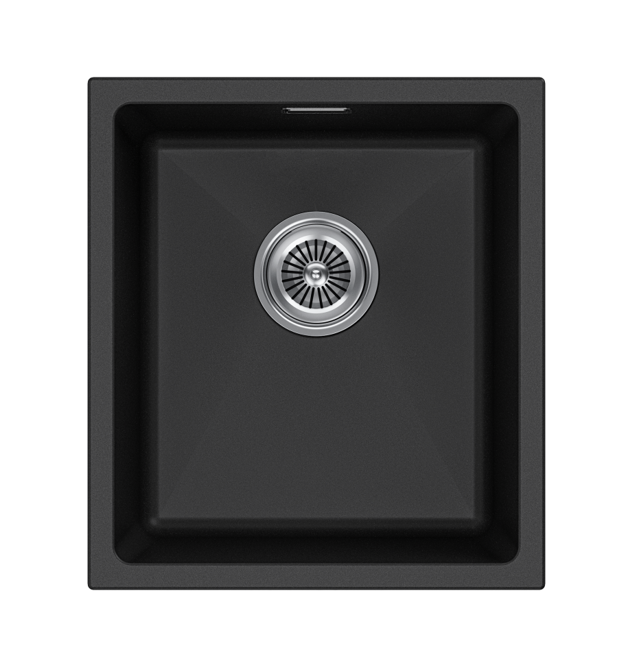 Мойка LUMI 41UNI, IT-GRANIT, LU41-BL, черный, 410х460, Paulmark