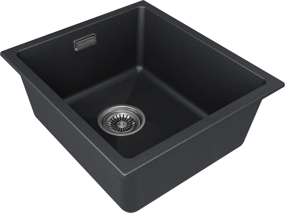 Мойка LUMI 41UNI, IT-GRANIT, LU41-BL, черный, 410х460, Paulmark