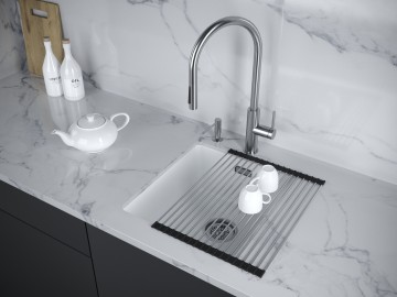 Мойка LUMI 41UNI, IT-GRANIT, LU41-BL, черный, 410х460, Paulmark