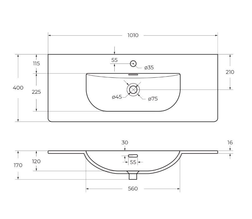 Керамическая раковина BelBagno BB-8099-3-100