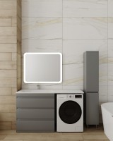 Тумба напольная STYLELINE "Даллас 150" 3 ящика Люкс Плюс серая под раковину ESTETUS Даллас 1500*482 левый