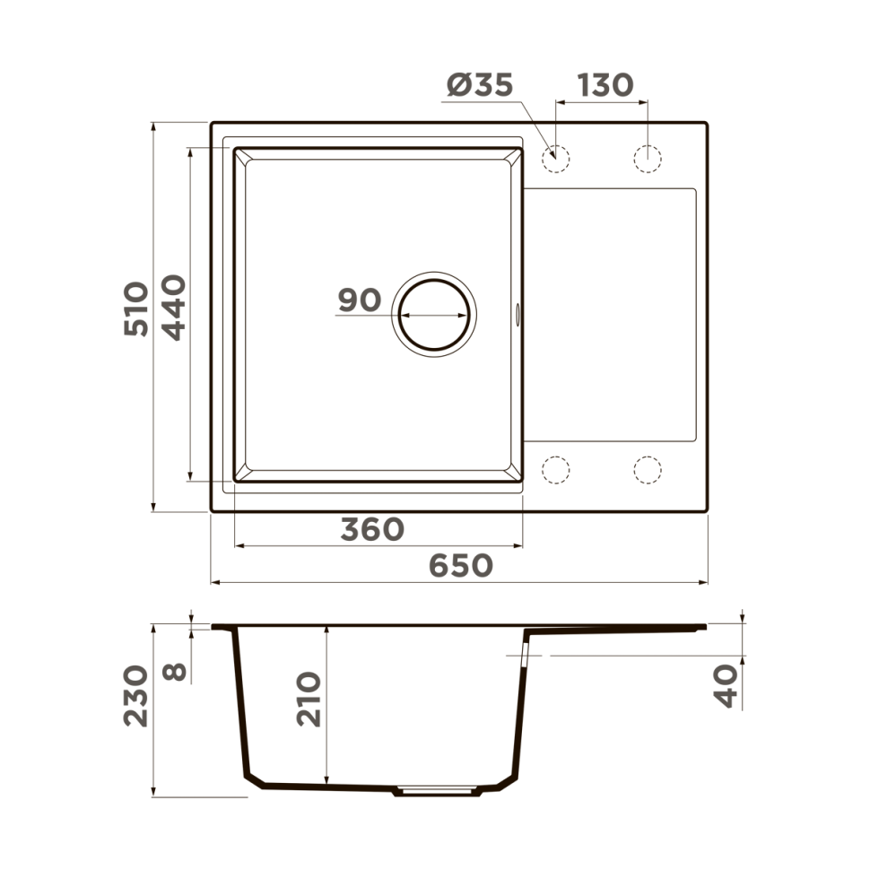 Кухонная мойка Omoikiri Daisen 65T-GR Tetogranit/leningrad grey