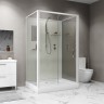 Душевая кабина Niagara Standart ST120/90/15Q/BK (120х90х200) прямоугольник,поддон 15см,распашная,проф.белый,без крыши,3 места